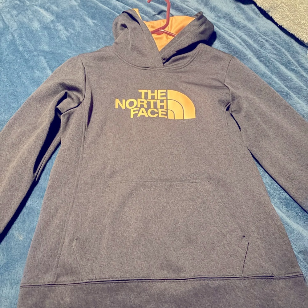 New without tags. Charcoal grey hoodie with orange logo. Super cute